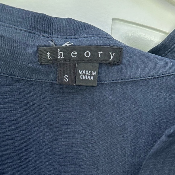 Theory Navy Button-Up Shirt - Picture 3 of 4